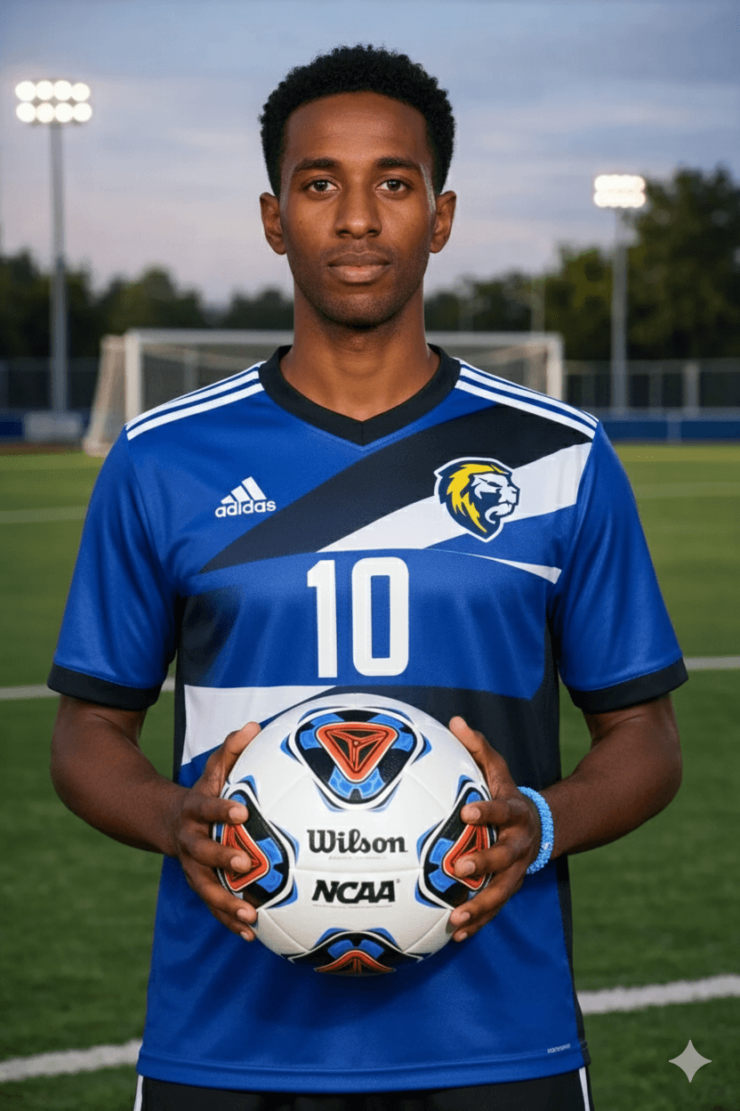 Coach Hassan Amir Holding a ball